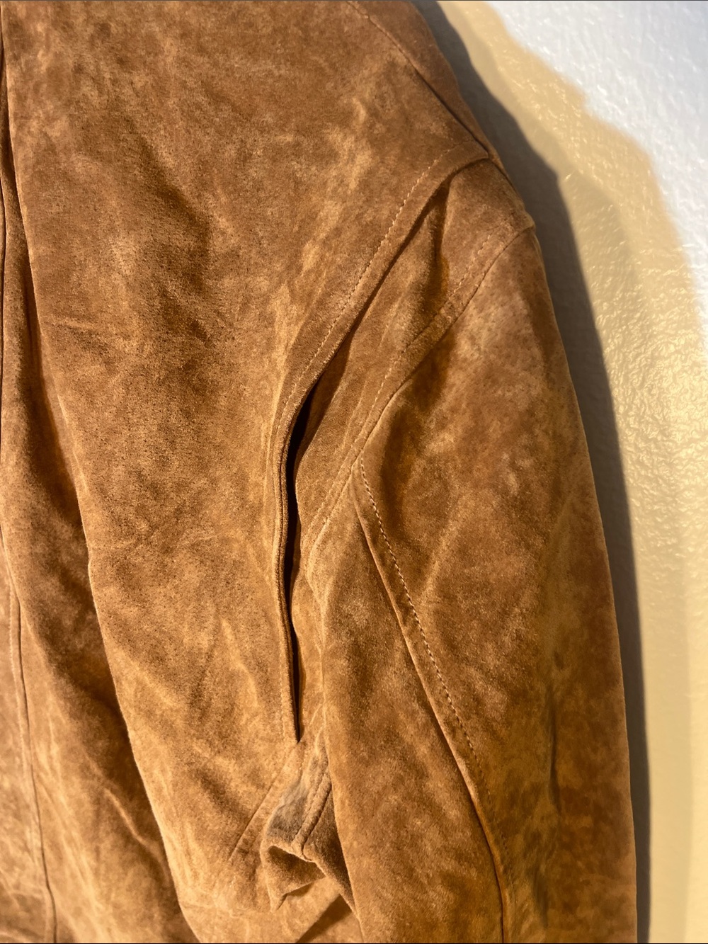 Flavor Leather Zip Grint Brown Surde Leather Bomber Air Force Jacket Large - Picture 7 of 10